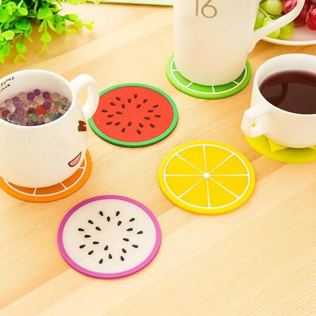 Fruit Design Silicone Coaster  - (Pack Of 6)