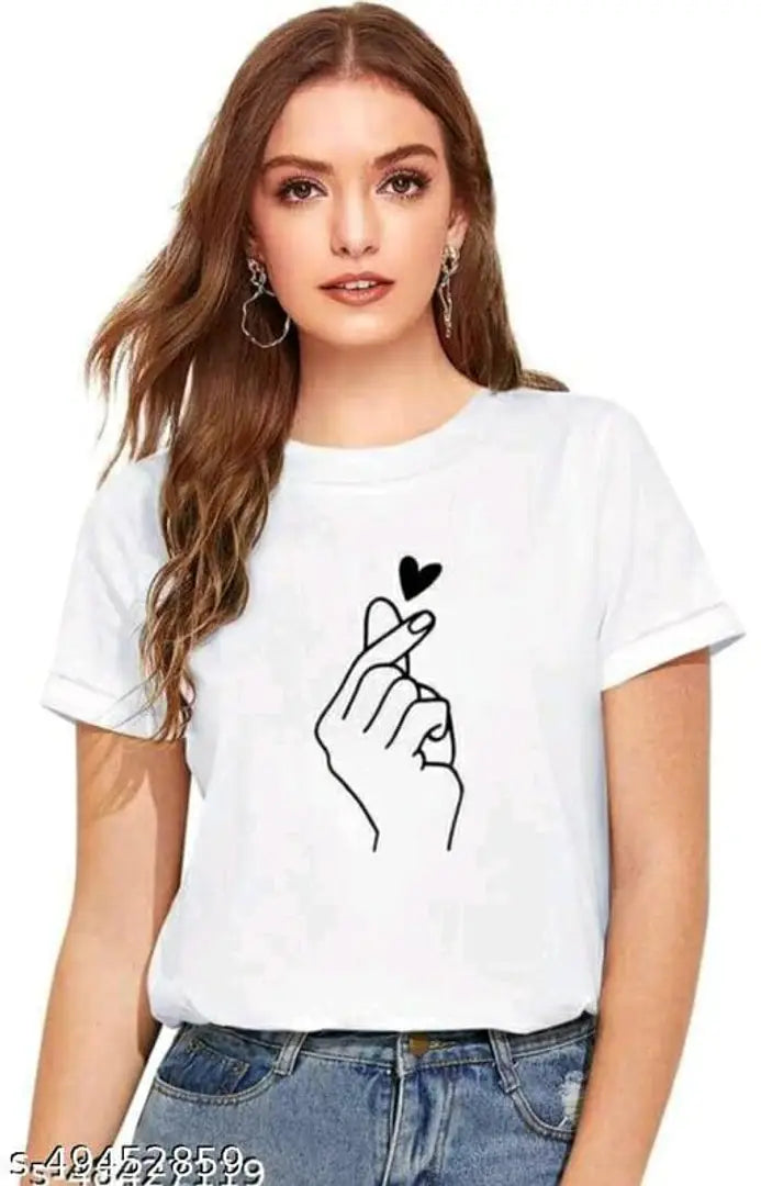 Cotton Blend Printed Tshirt For women