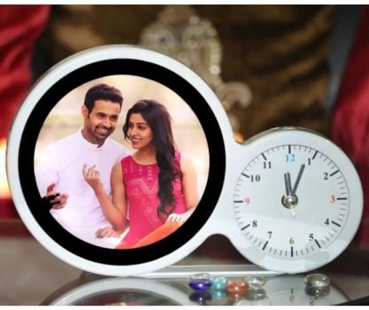 Magic Mirror Photo Frame with Clock | Best Photo Frame gift for Father, Mother, husband, wife, kids | Can be used and home and office decoration