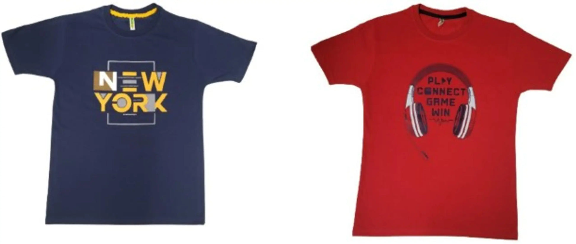 Combo Pack of 2 Stylish Cotton Printed Tees For Boys