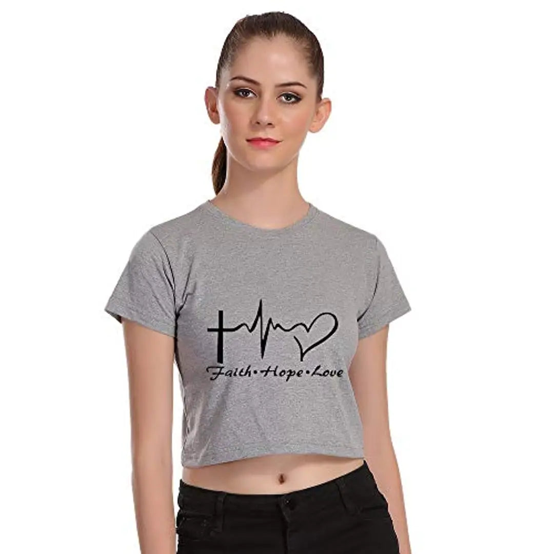 Faith Hope Love Quotes - Printed Crop Top for Women