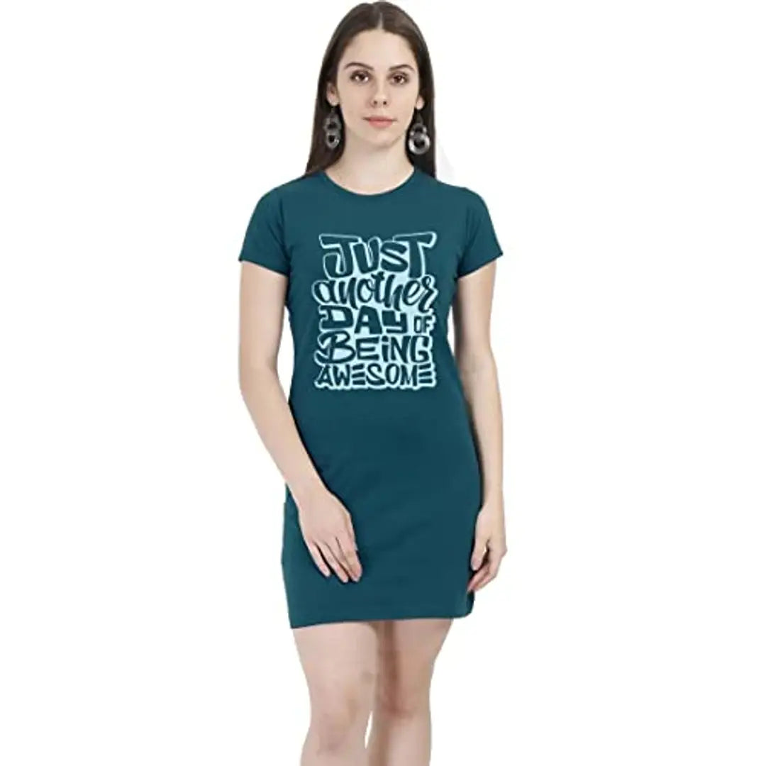Just Another Day of Being Awesome- Women Petrol Attitude Quotes Tshirt Dress