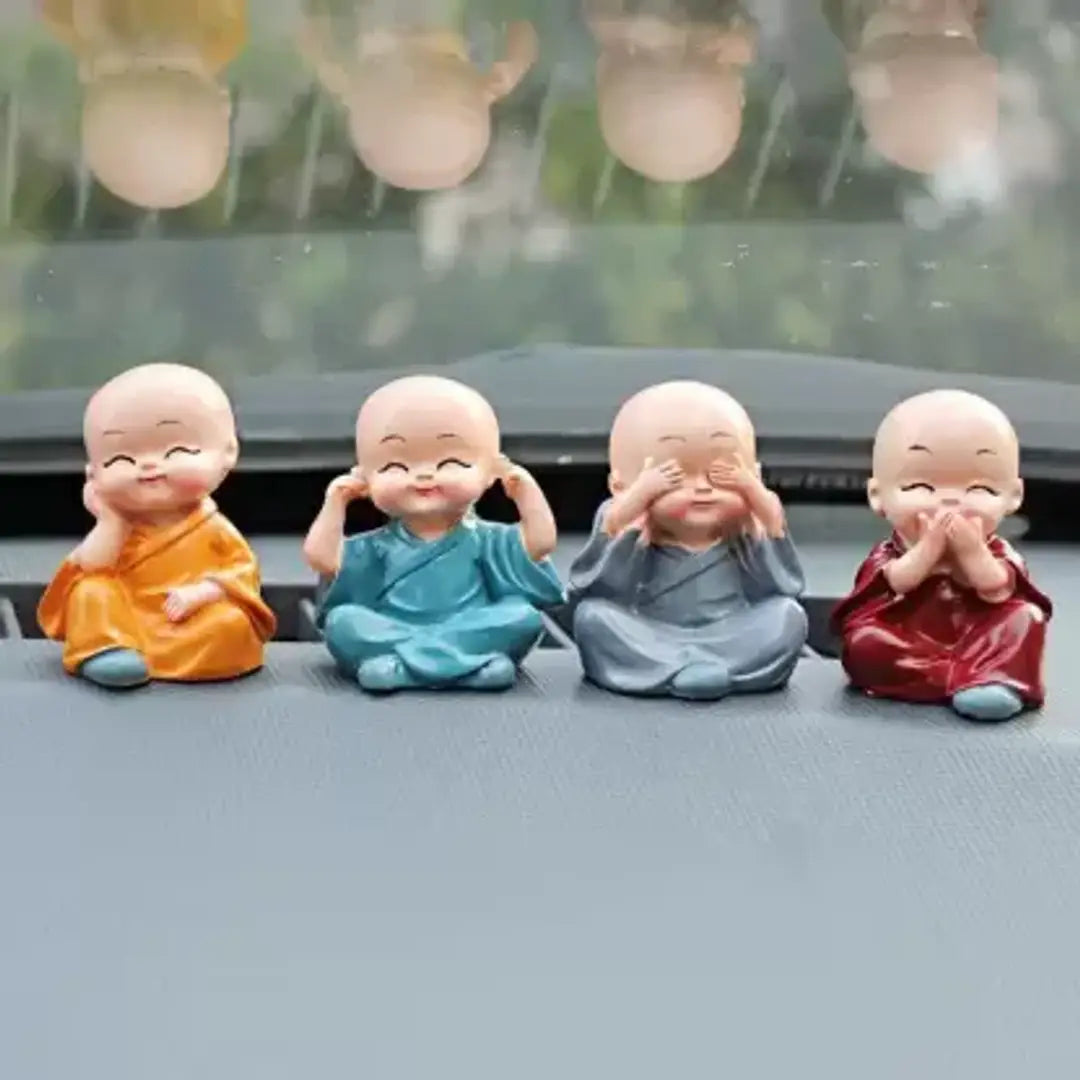 4 Little Cute Hat baby monk buddha showpiece for home decor