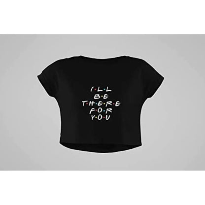 Pied piper Trendy Comfortable Sportswear Casual Sassy Crop Tops Friends Show Quote Graphic Print 100% Cotton for Women (Large, Black)